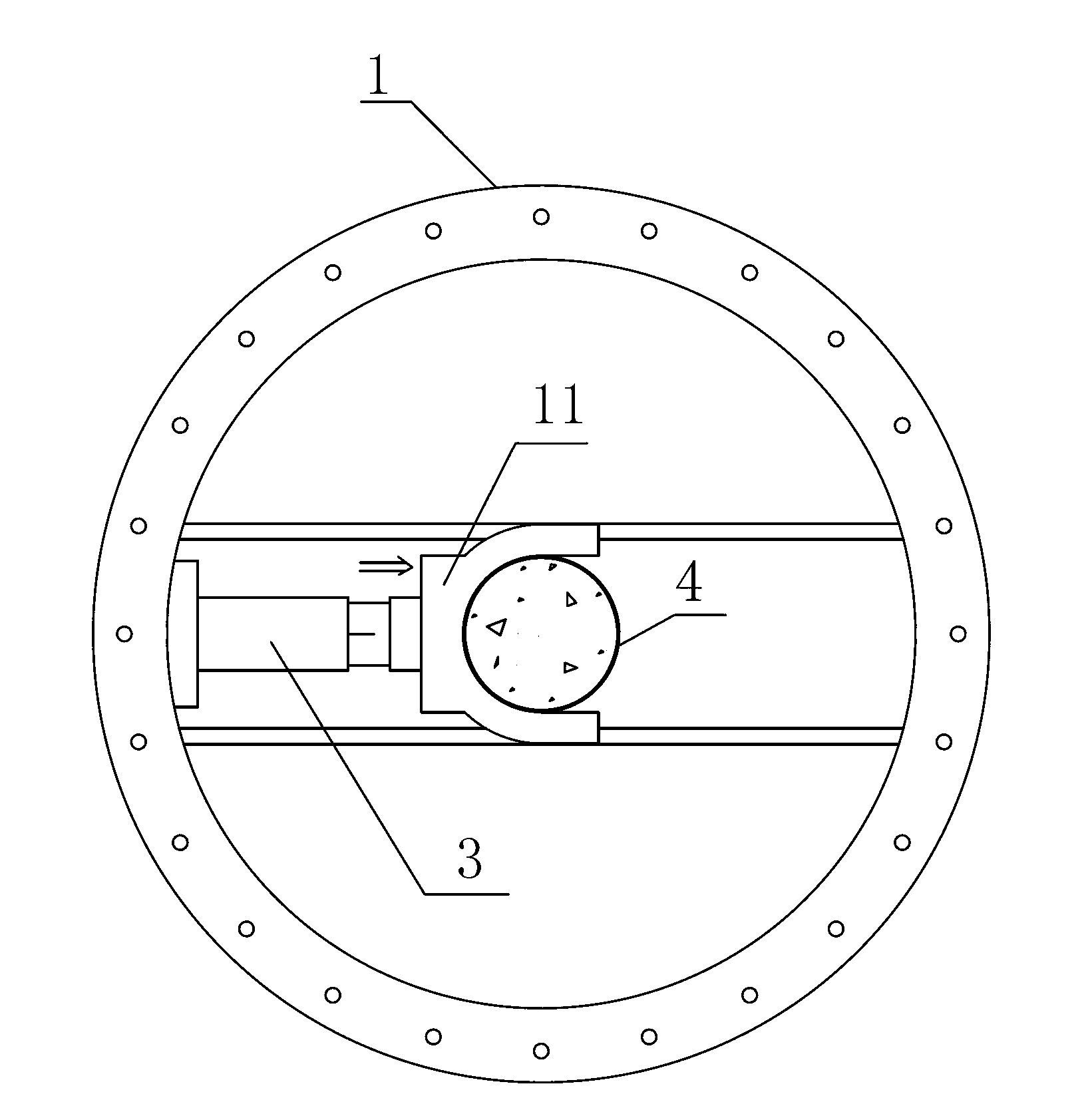 In-situ direct shear tester for soil bodies