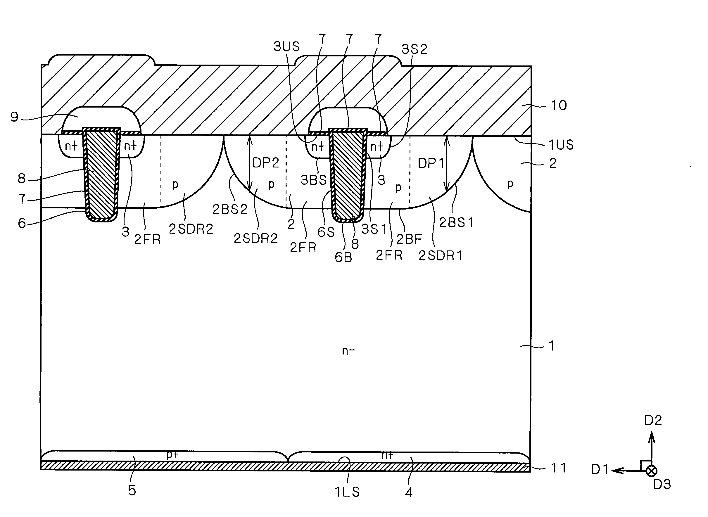 Insulated gate transistor incorporating diode