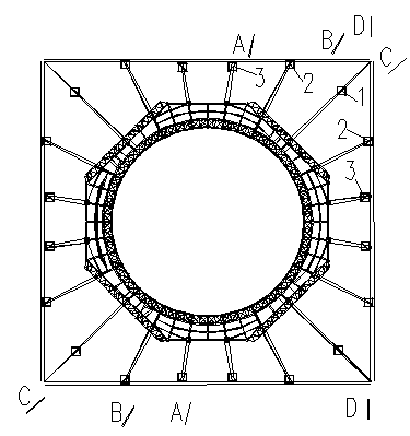 Method for regulating internal force of overhanging steel structure root member