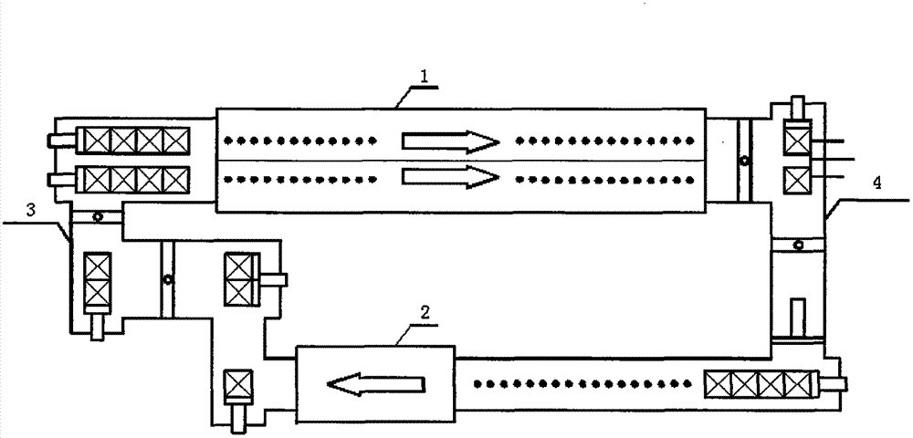 Double-pushing-plate high-temperature sintering kiln for producing vanadium-nitrogen alloy