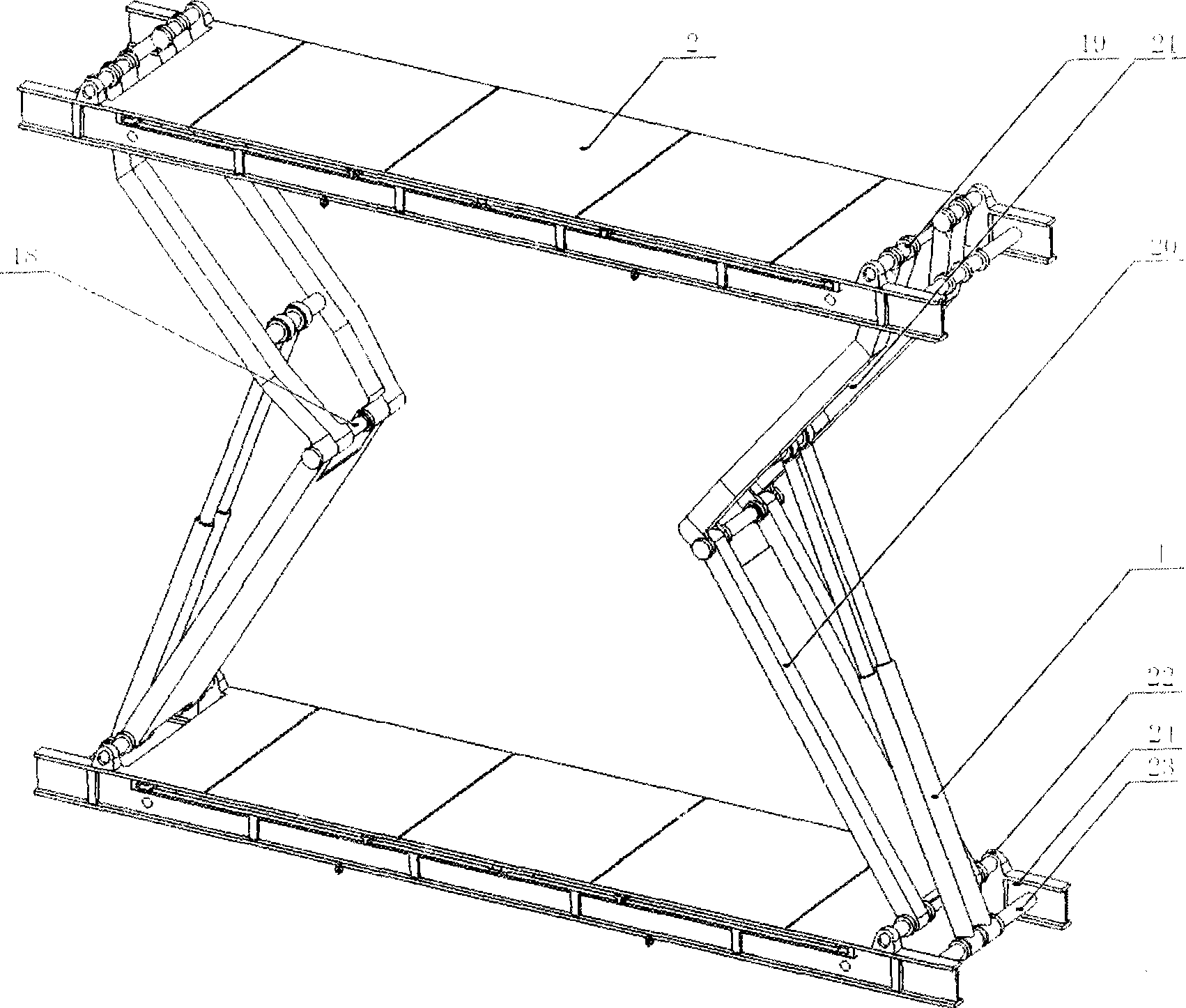 Large-sized aerial work platform for shipbuilding