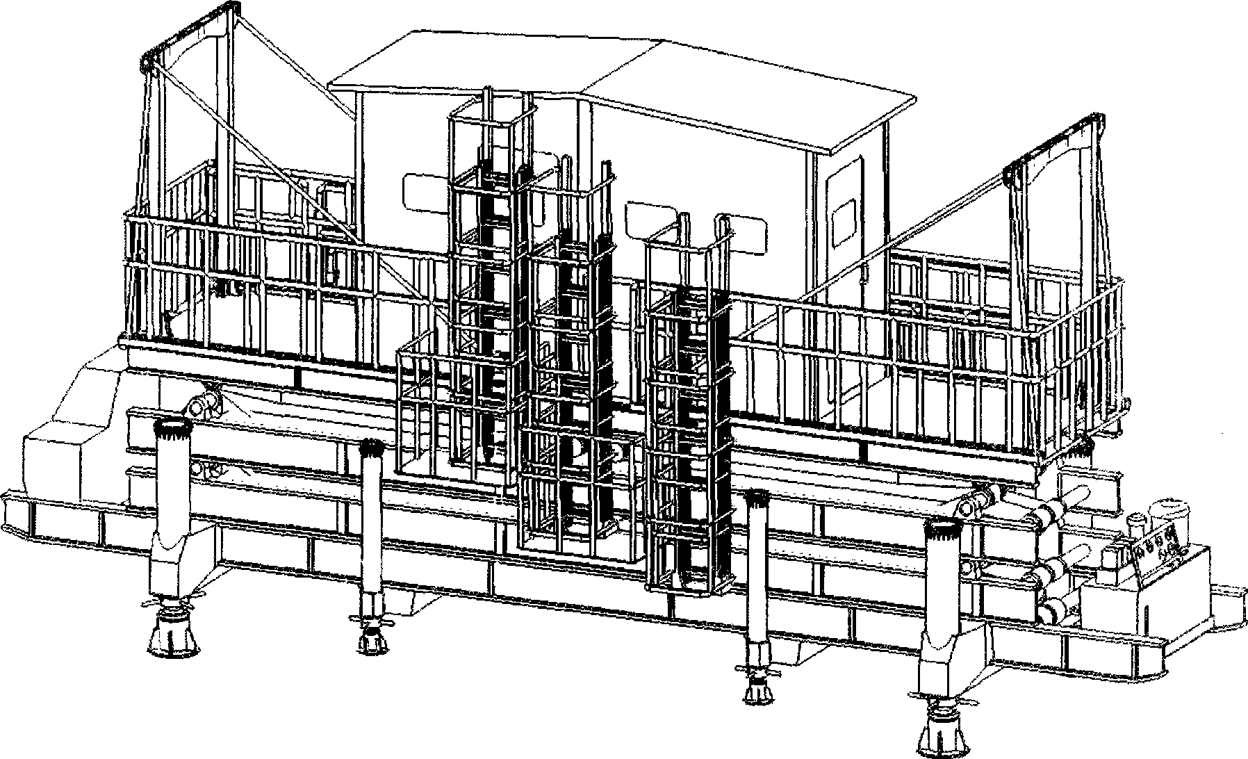 Large-sized aerial work platform for shipbuilding