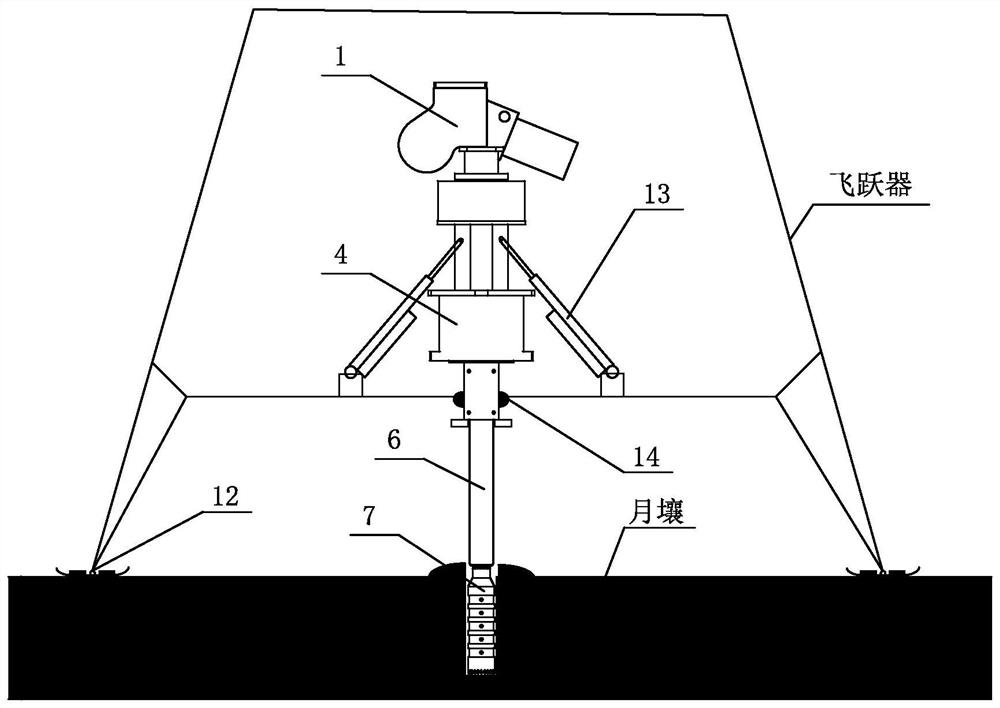 Flexible telescopic drill rod mechanism special for leap device