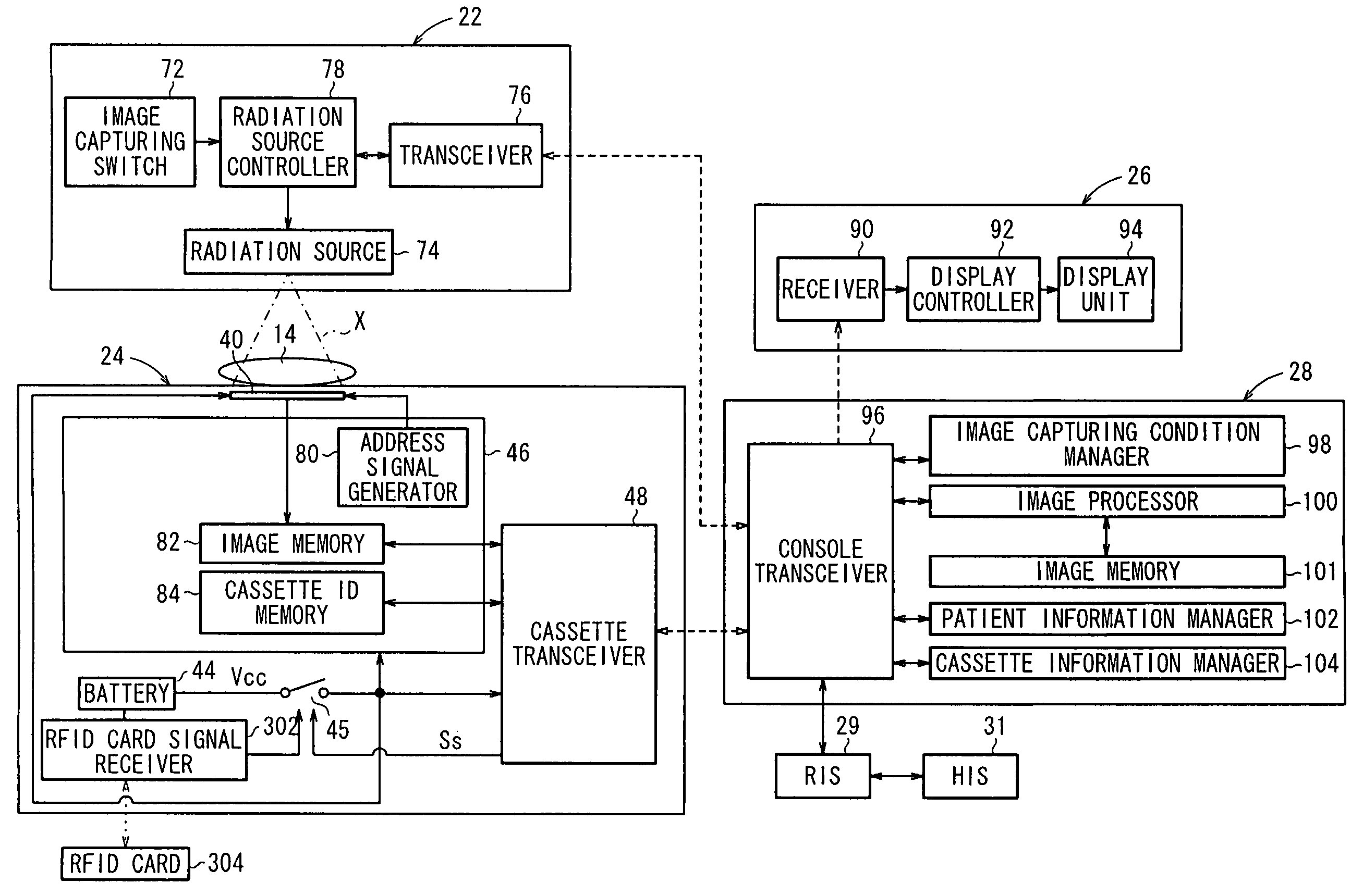 Radiation image capturing system