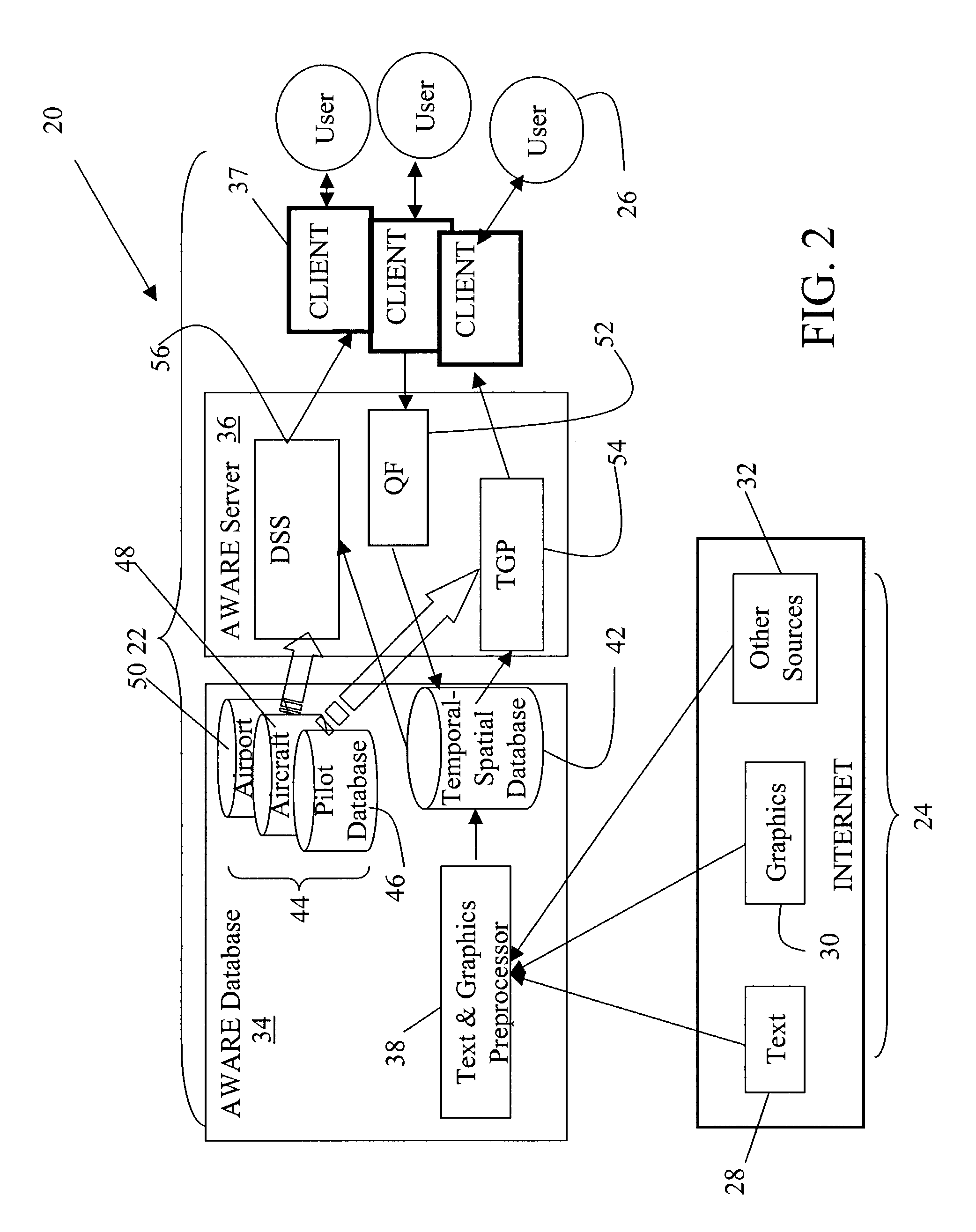 Aviation weather awareness and reporting enhancements (AWARE) system using a temporal-spatial weather database and a Bayesian network model