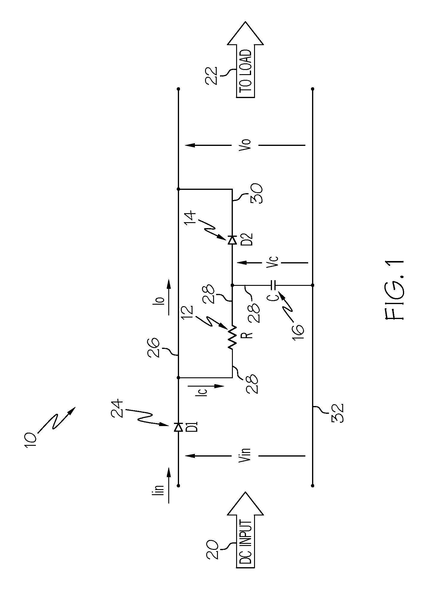 Simple and passive solution for providing power interruption capability with controlled inrush current in critical power supply