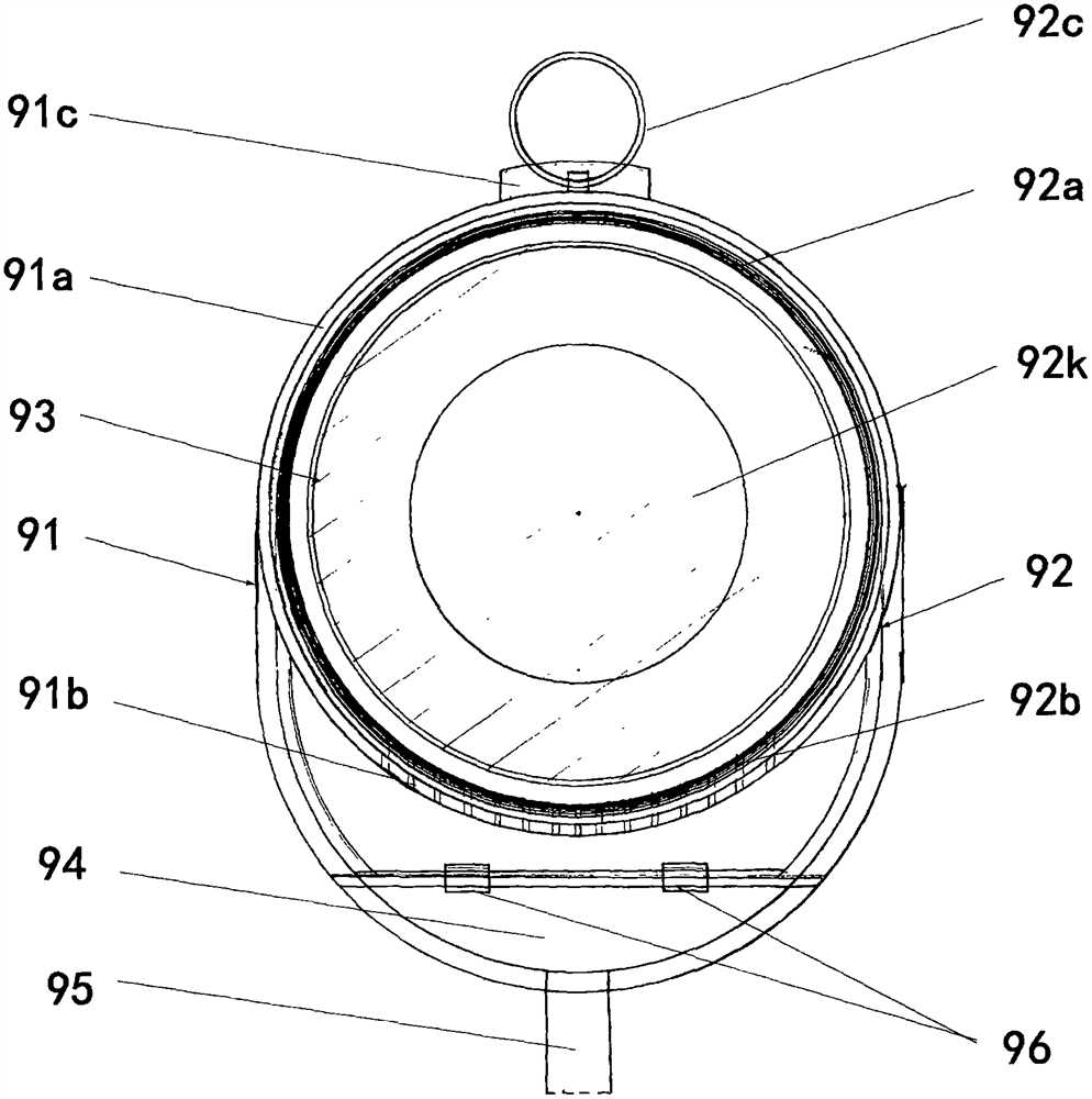 Box-type juicing component and juicer