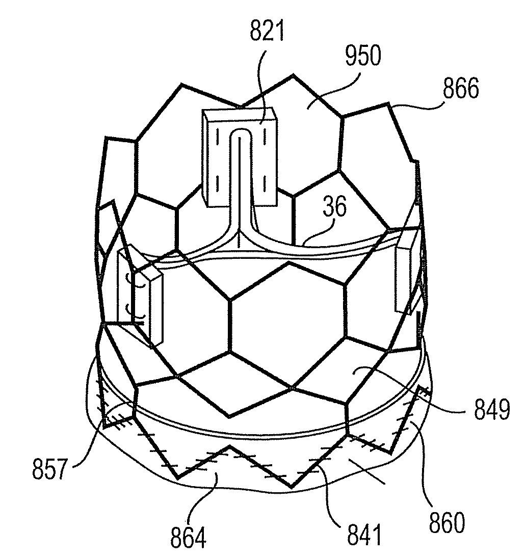 Anchoring structure with concave landing zone