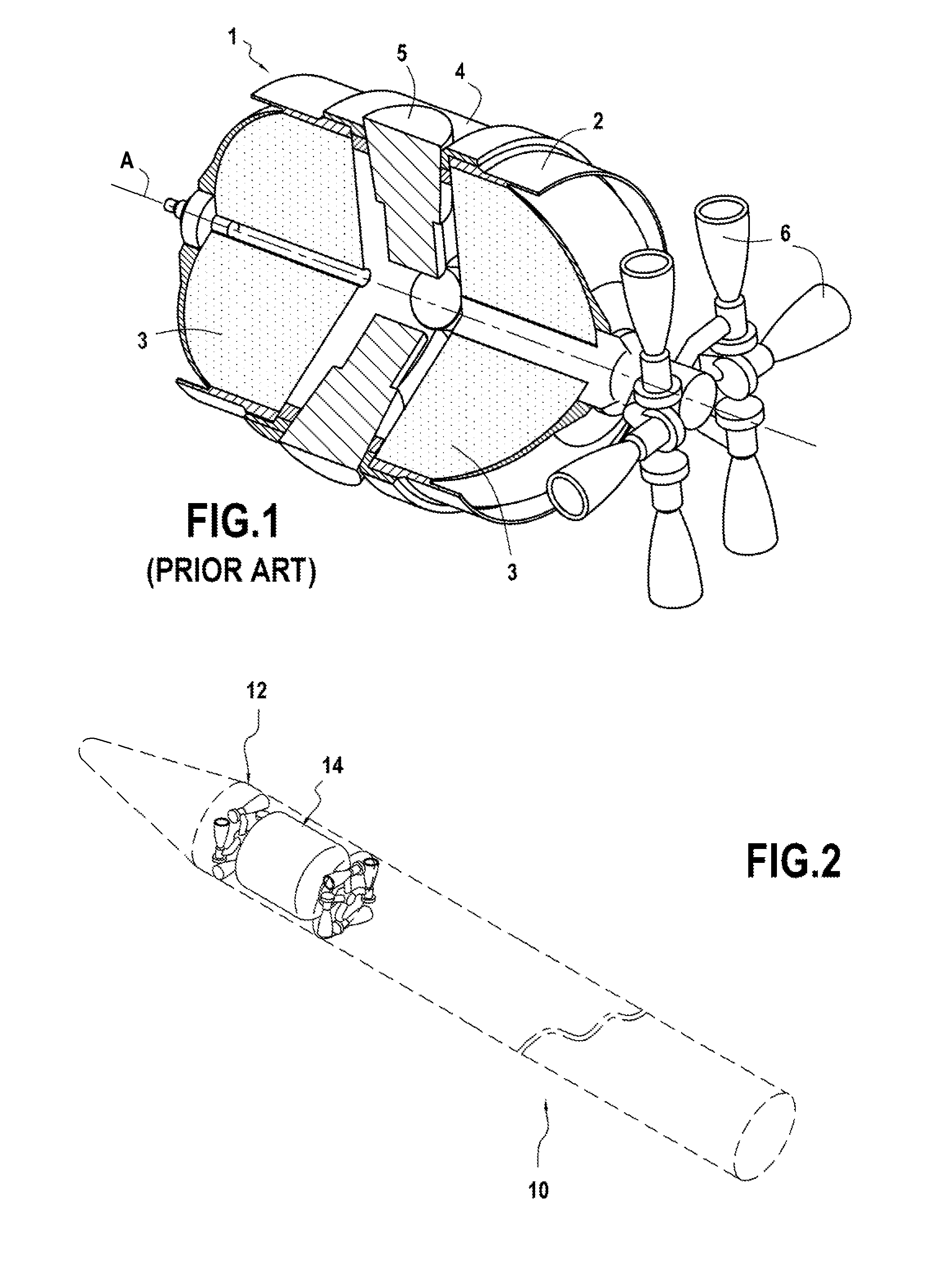 In-Flight Attitude Control and Direct Thrust Flight Control System of a Vehicle and Craft Comprising Such a System