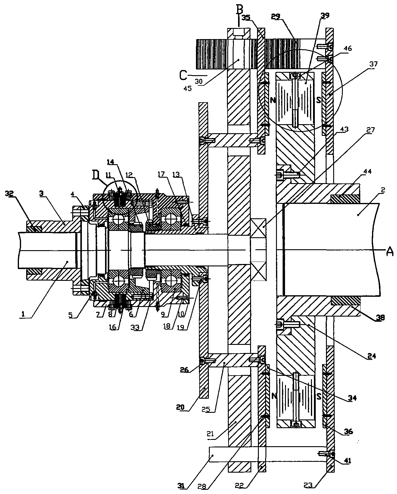 Permanent-magnetic drive speed adjustor