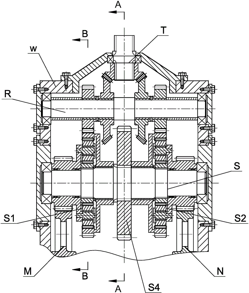 Planetary gear power-distributing-type steering mechanism