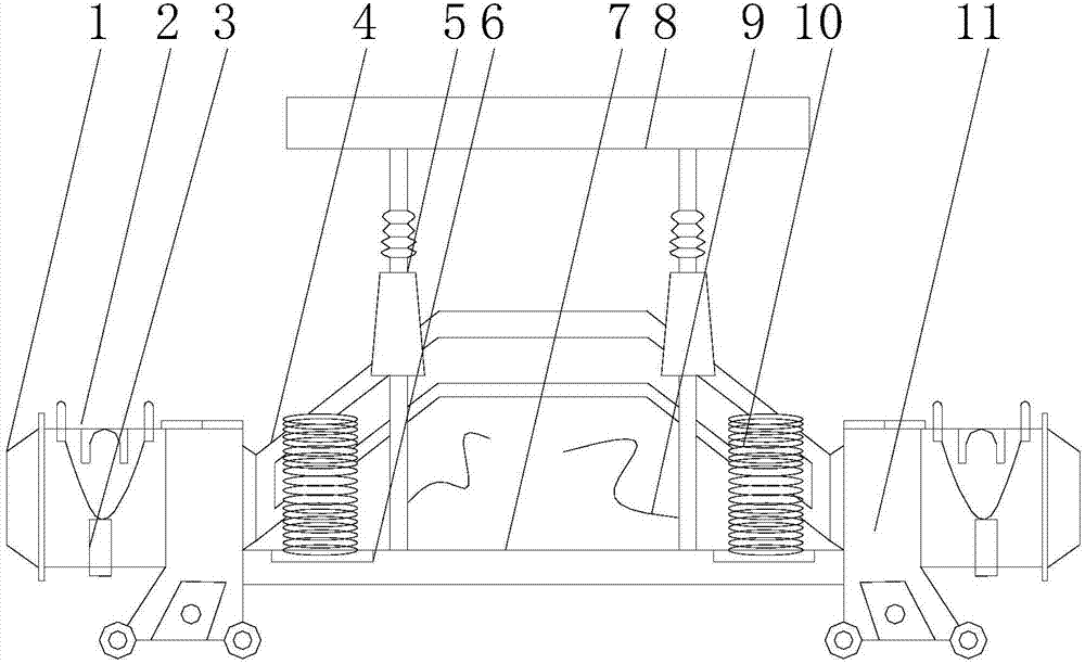 Damping device of balance suspension rack