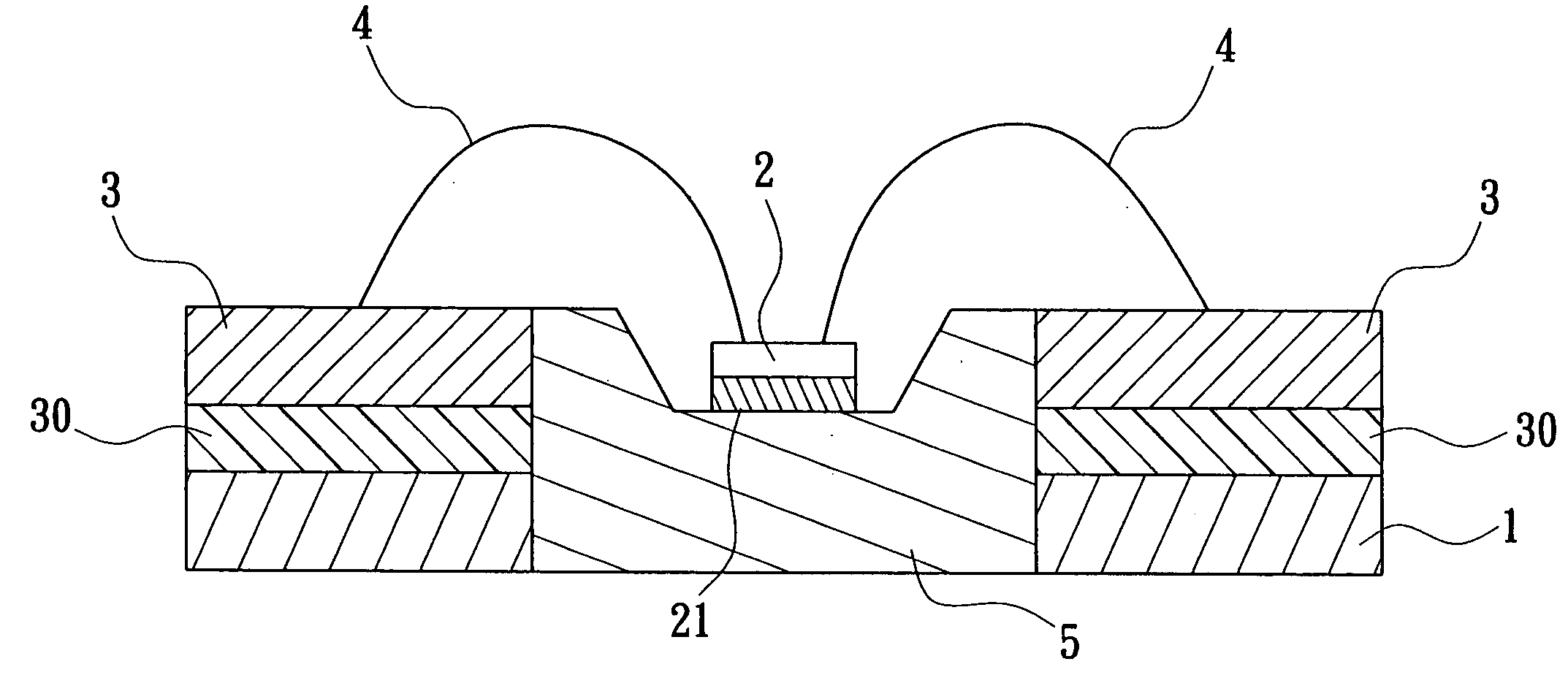 Light emitting module and process thereof