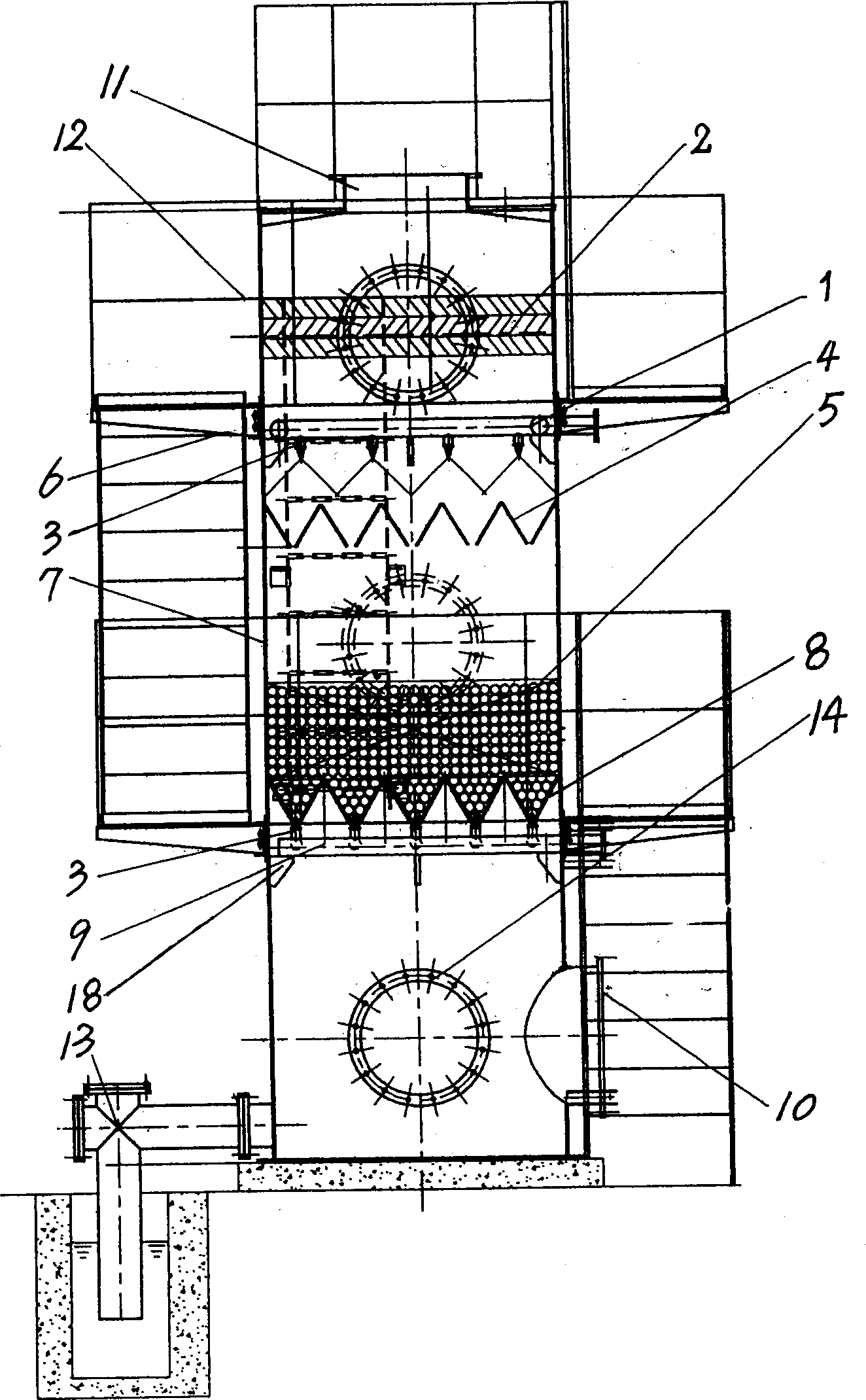 Three-phasefluidized turbulent ball gas washing tower