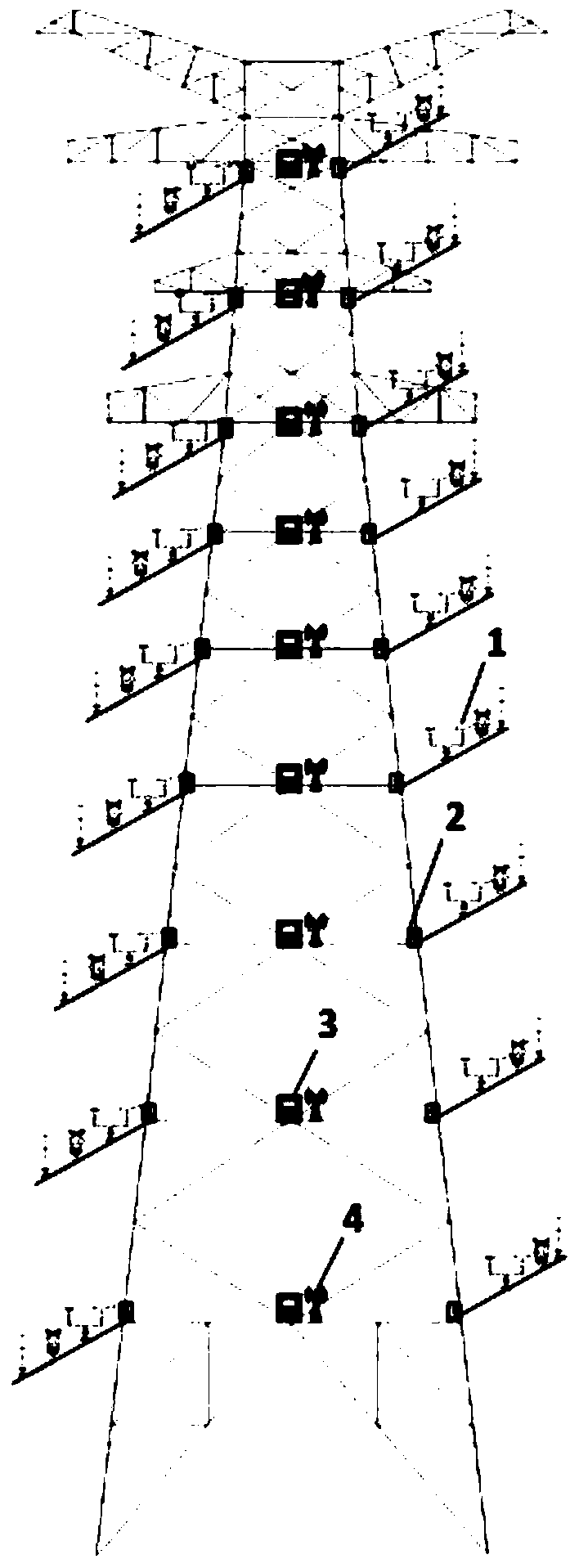 Gradient meteorological observation system based on shared transmission tower