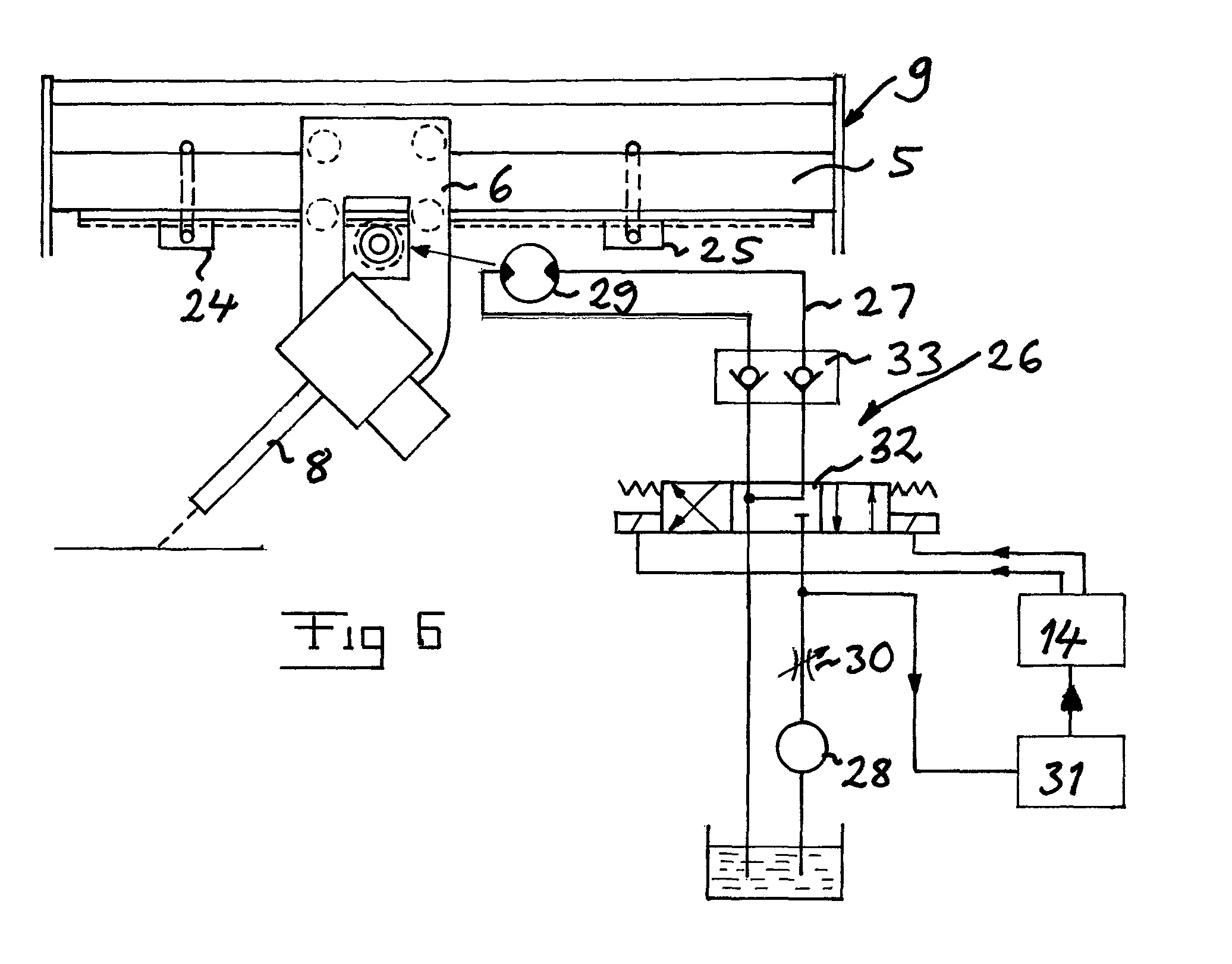 Device and a method for moving a jet member