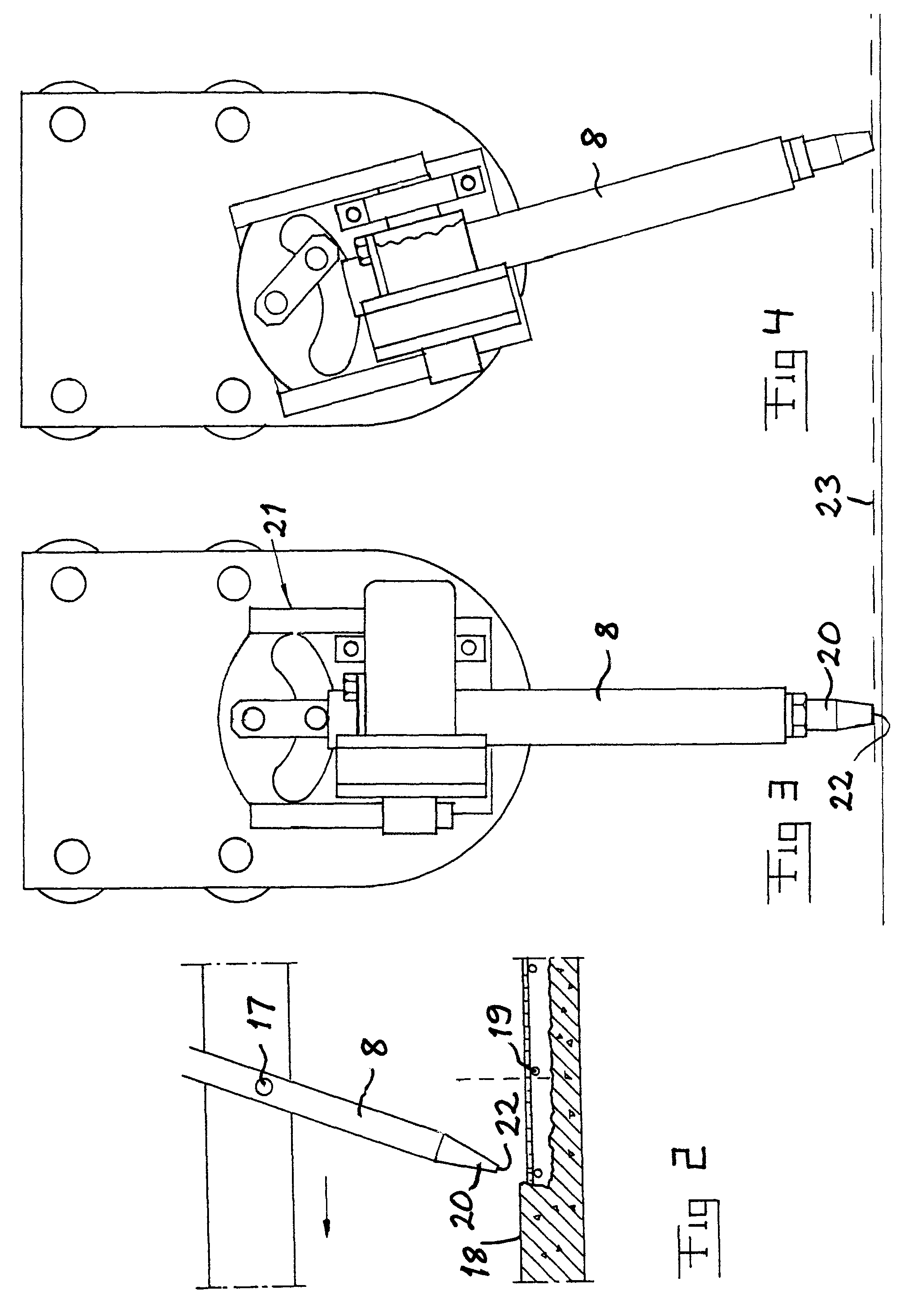 Device and a method for moving a jet member