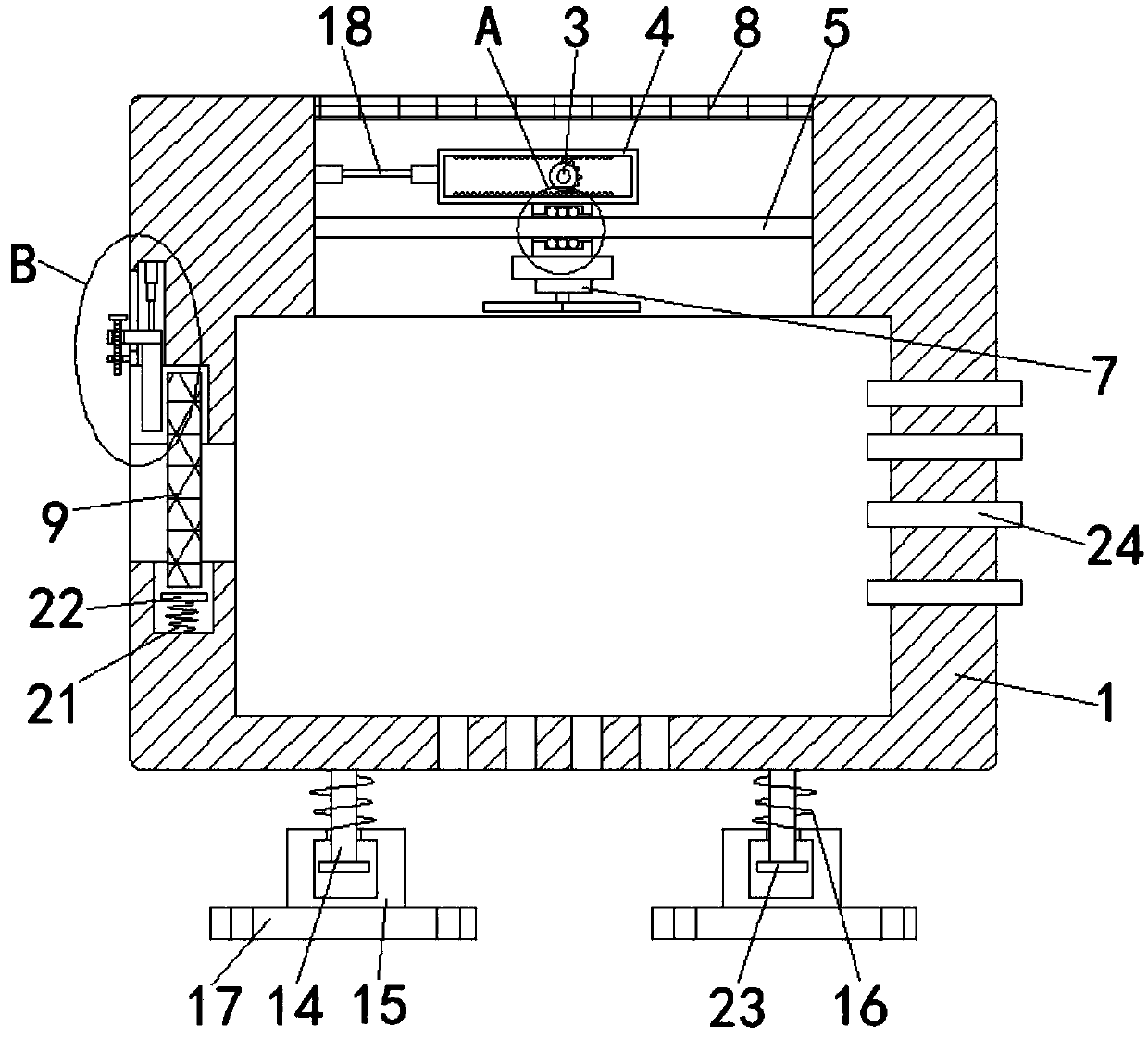 Power distribution cabinet with high dustproof and heat radiation performance