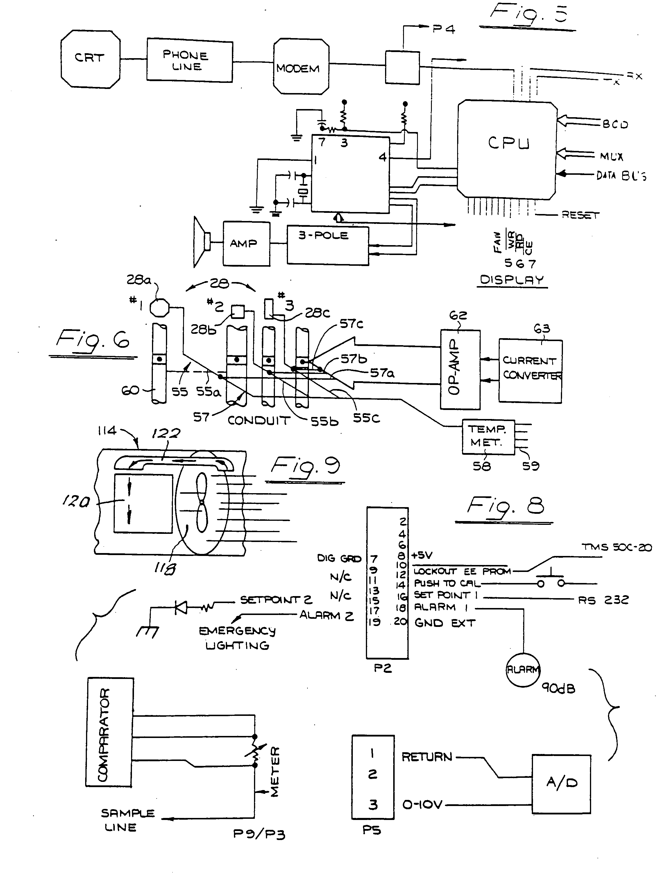 Alarm system for detecting excess temperature in electrical wiring