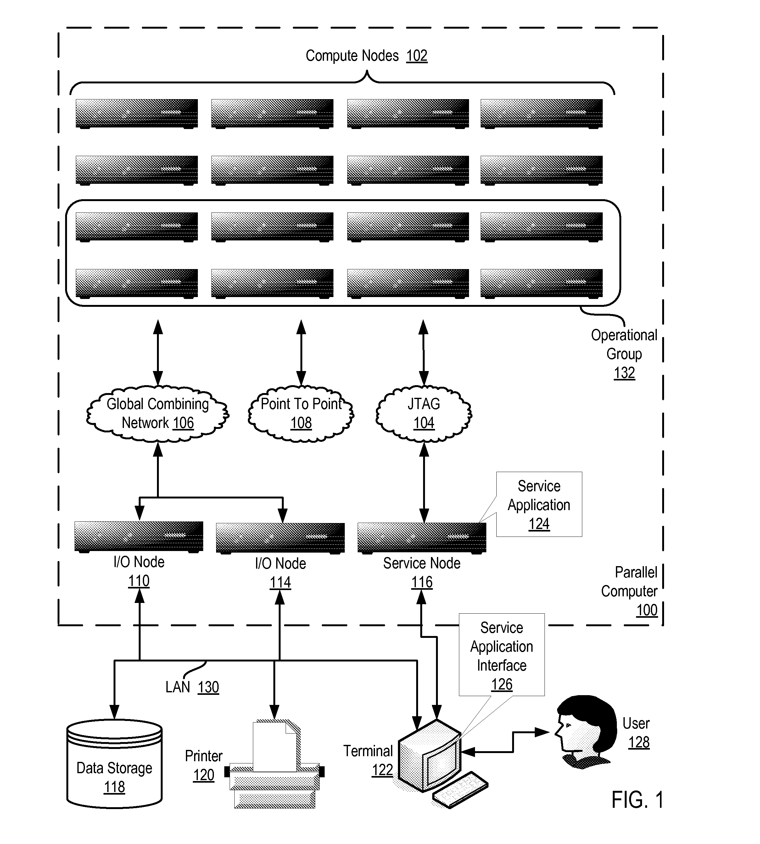 Broadcasting collective operation contributions throughout a parallel computer