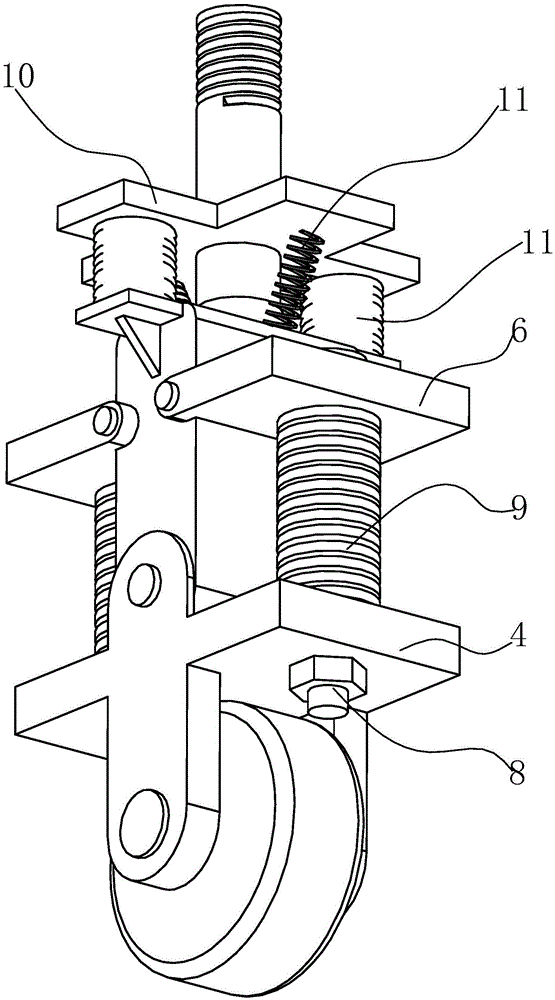 Elasticity controlled supporting wheel for funabout