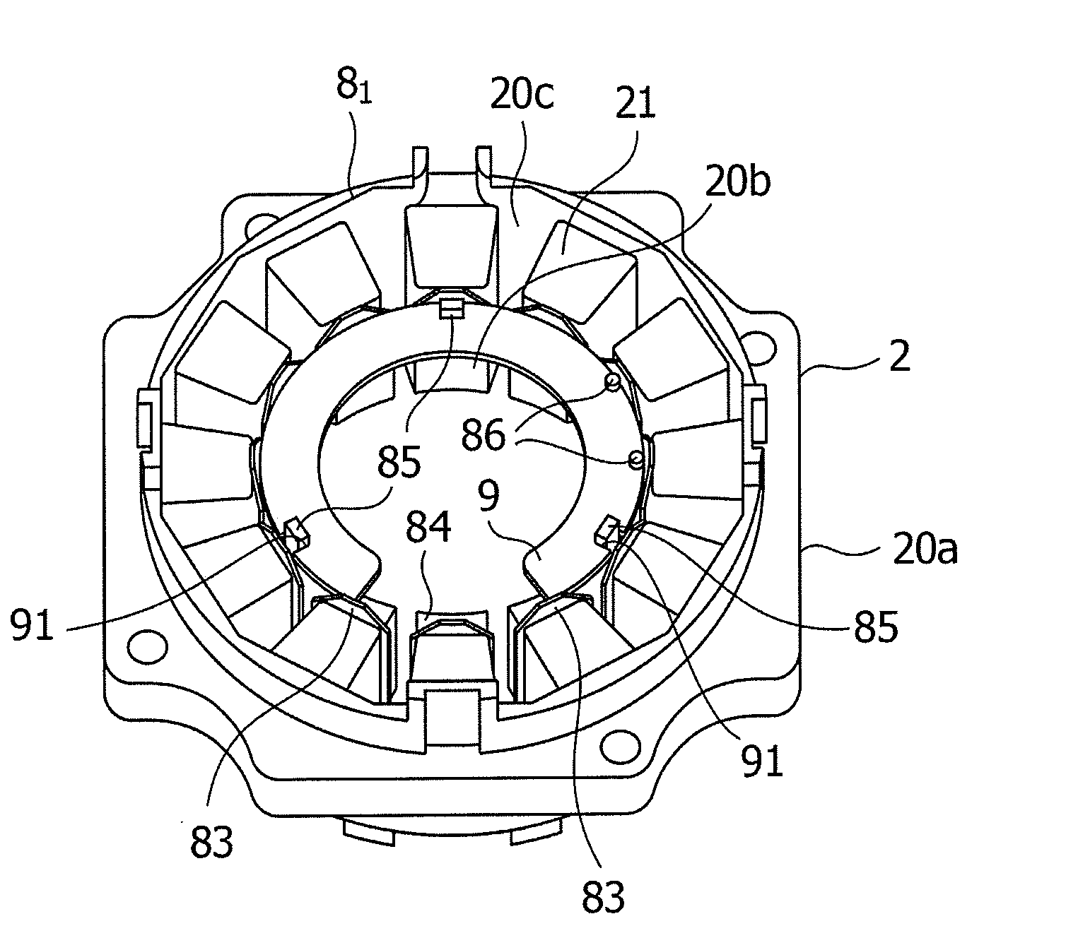 Method and structure for mounting sensor substrate of brushless motor