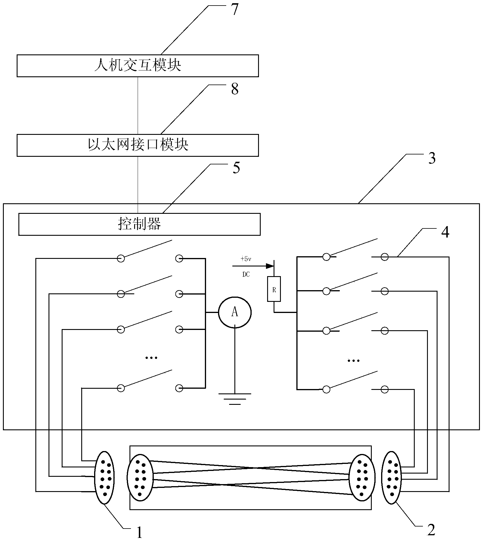 Continuity test device and continuity test method of airborne cable