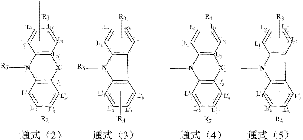 Compound taking acridone as core and application of compound to organic electroluminescent device