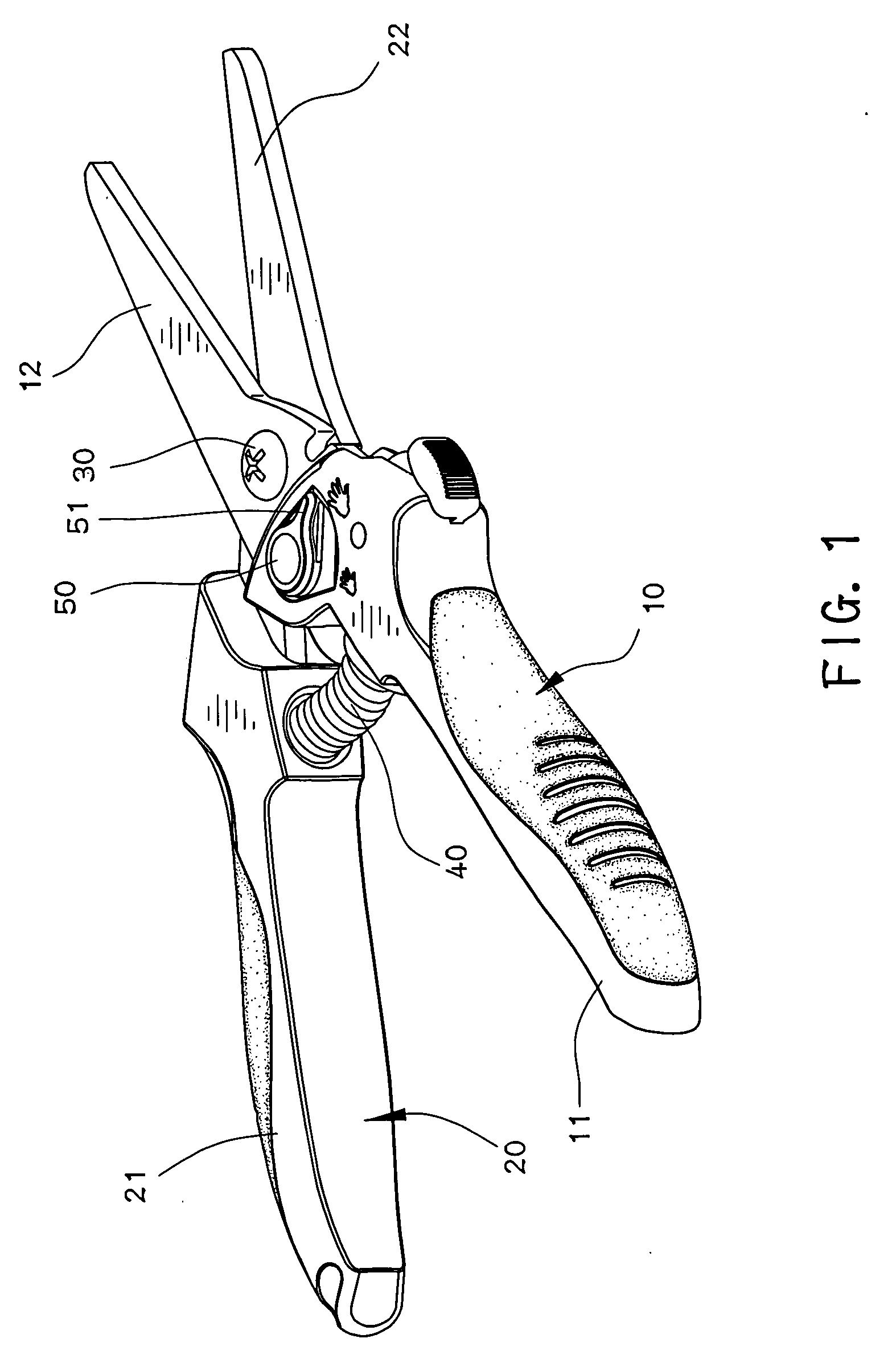 Control mechanism for controlling width of two cutting blades