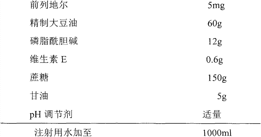 A kind of alprostadil fat emulsion for injection and preparation method thereof