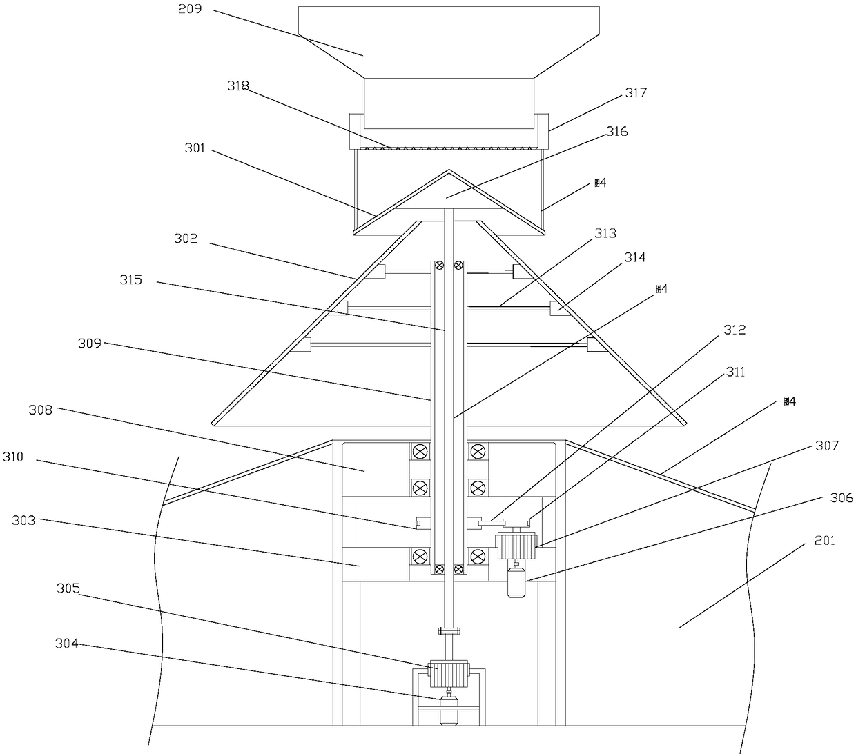 Feeding device for chicken breeding and control method thereof