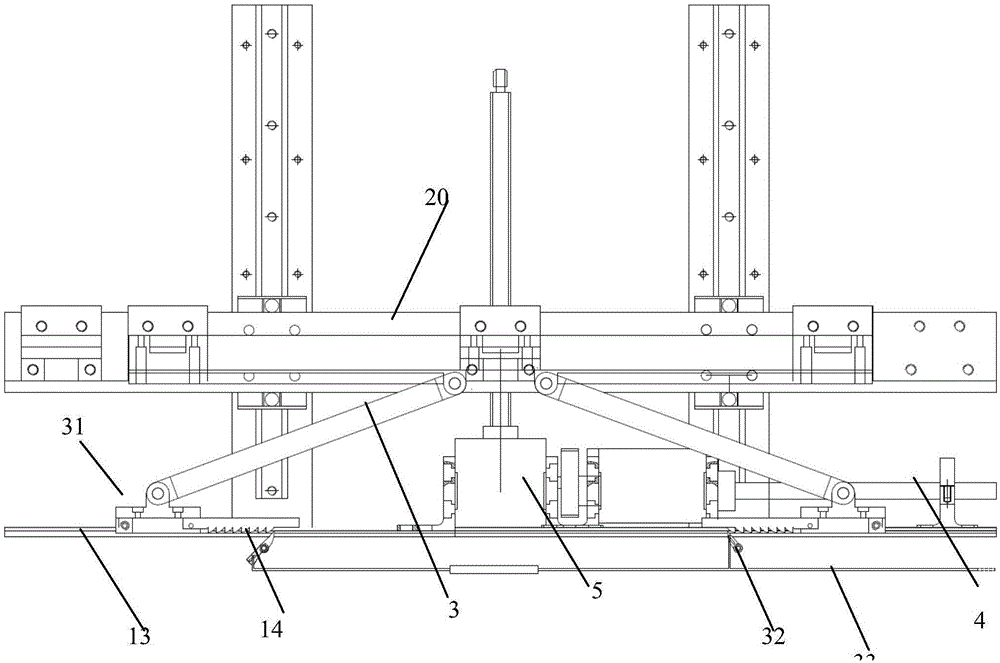 Lifting linkage type valve device and control method