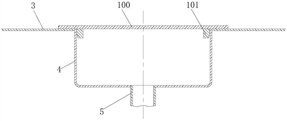 Rail vehicle roof drainage protection structure and drainage box