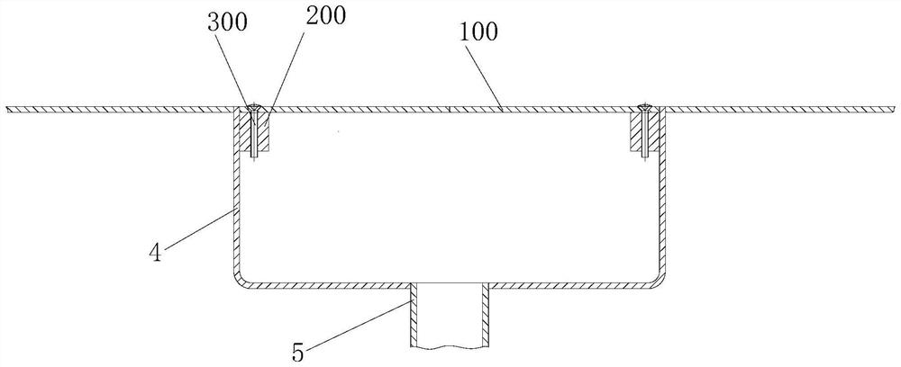 Rail vehicle roof drainage protection structure and drainage box