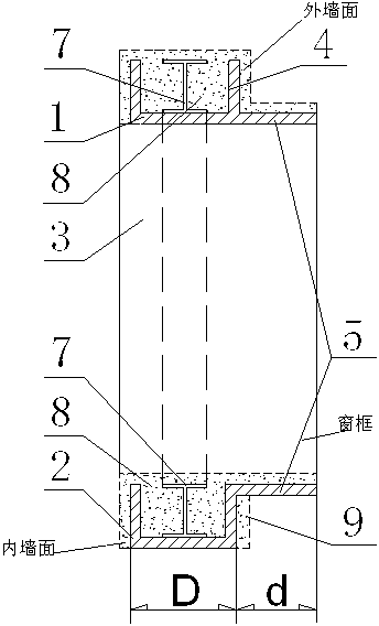 Assembling integrated type window frame for steel structure, and construction method of assembling integrated type window frame