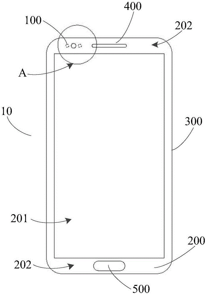 Sensor component and terminal