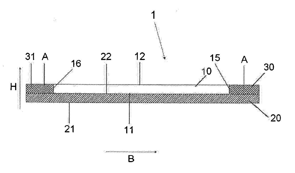 Thin glass film composite web with reinforcing strips