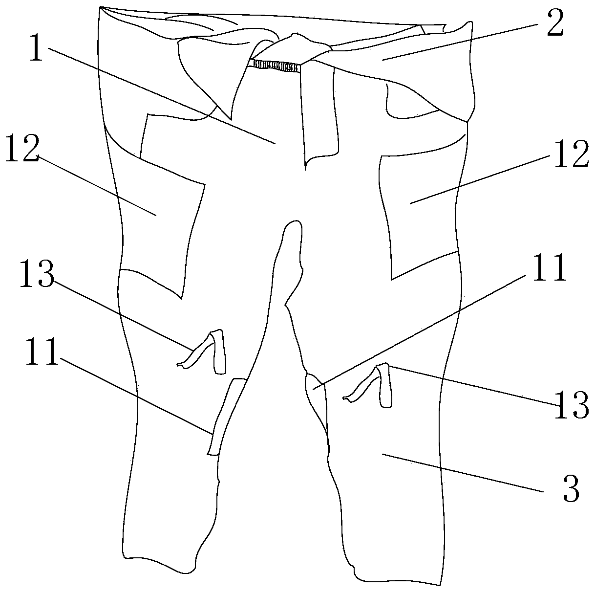 Convenient trousers for long-term bedridden patient