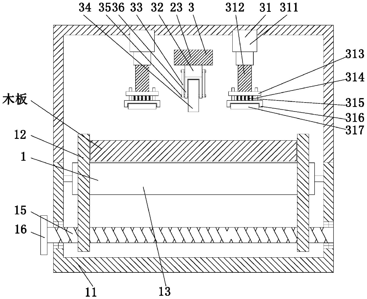 Grooving machine and method for processing shaving boards