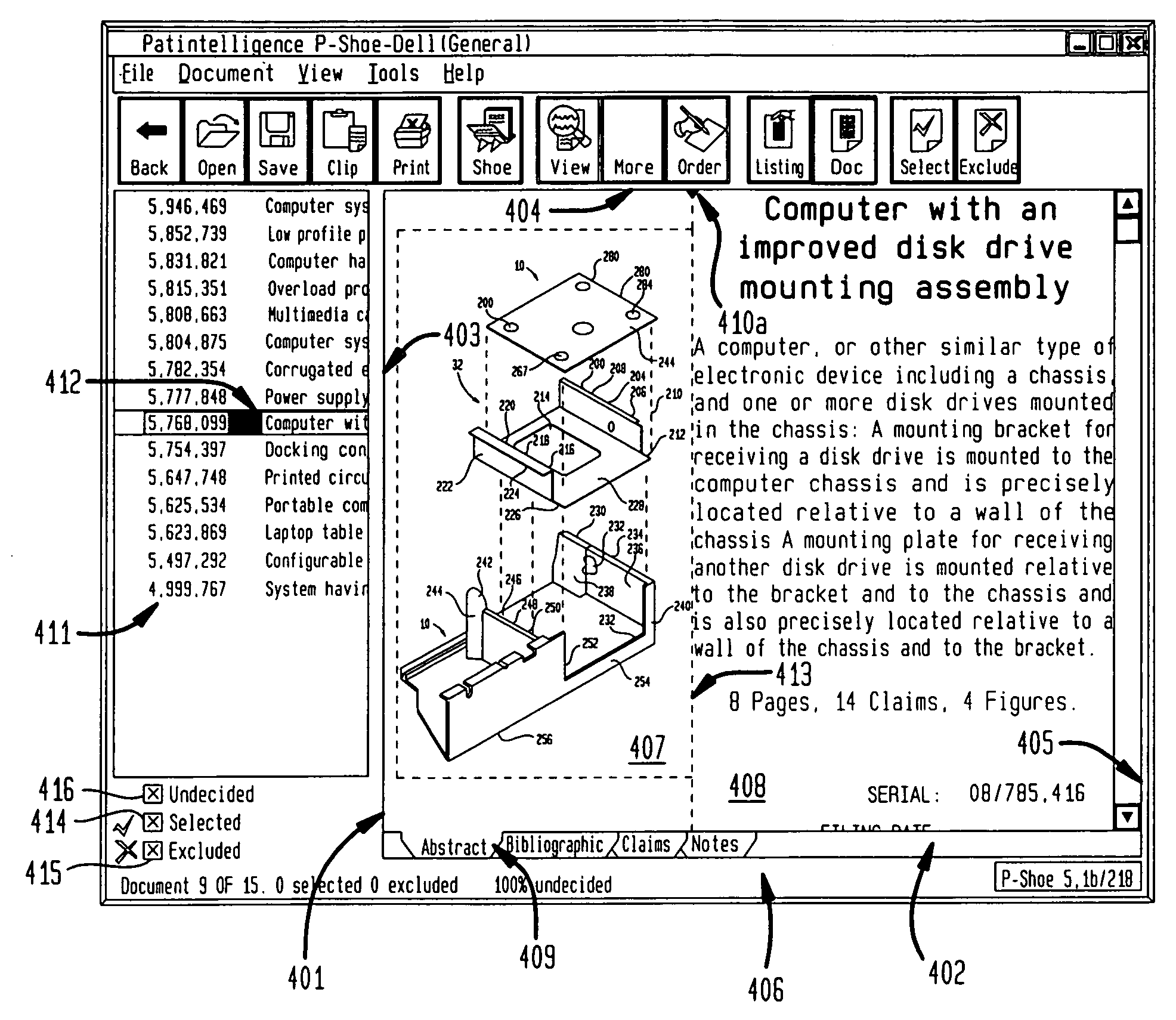 Enhanced human computer user interface system for searching and browsing documents