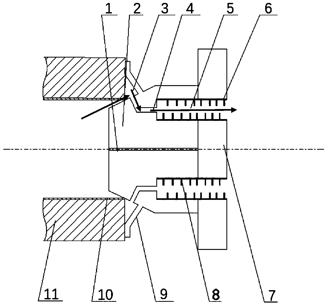 Punch for hot air pressure forming of metal pipe