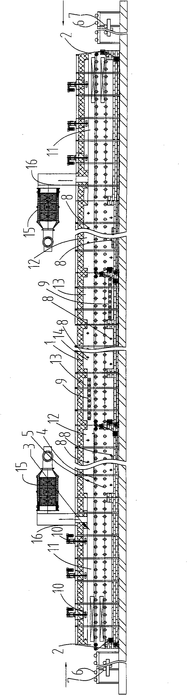 Heat recycle device on bearing steel isothermal spheroidizing annealing furnace