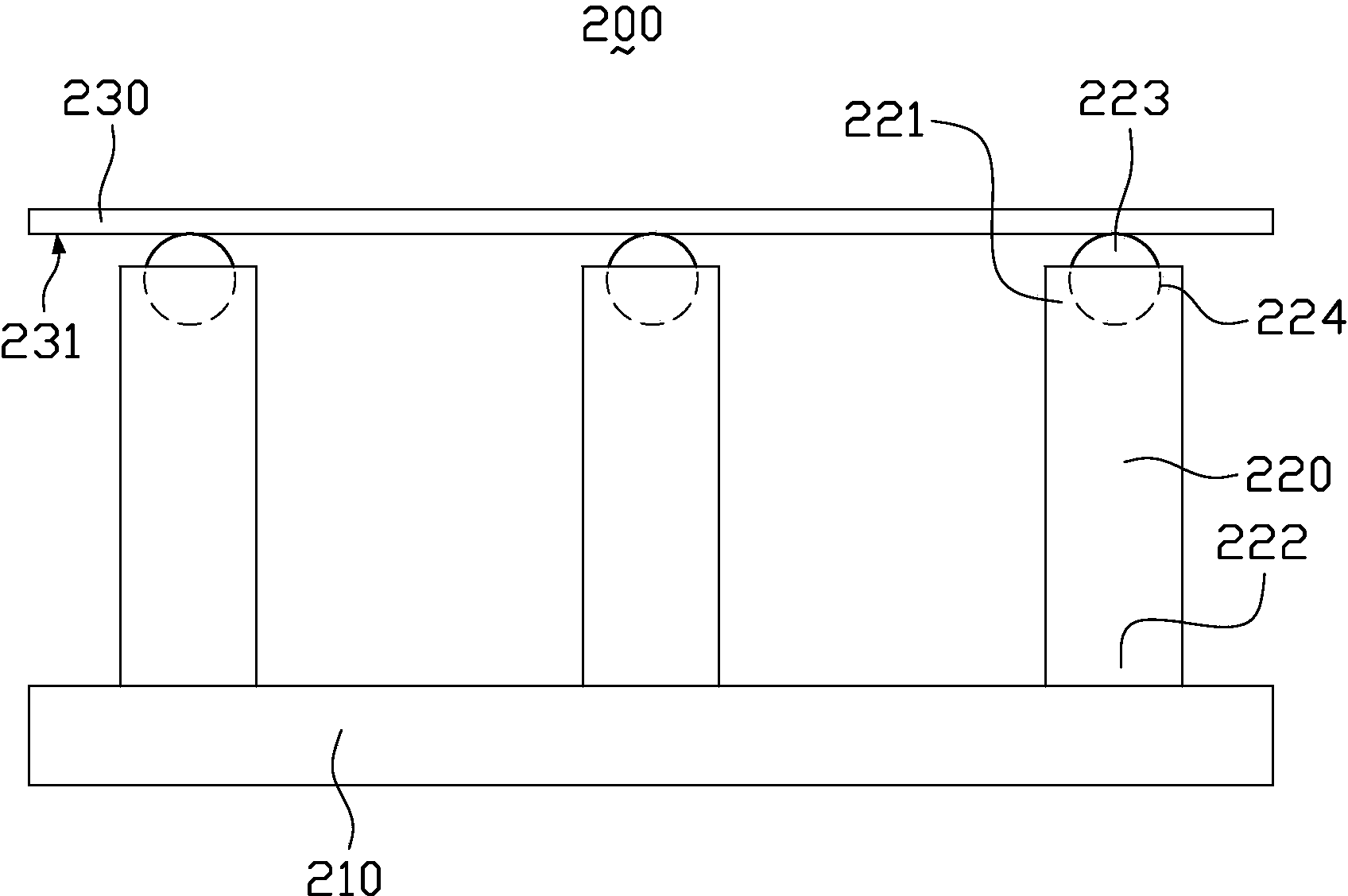 Support rod device and substrate bearing device with same