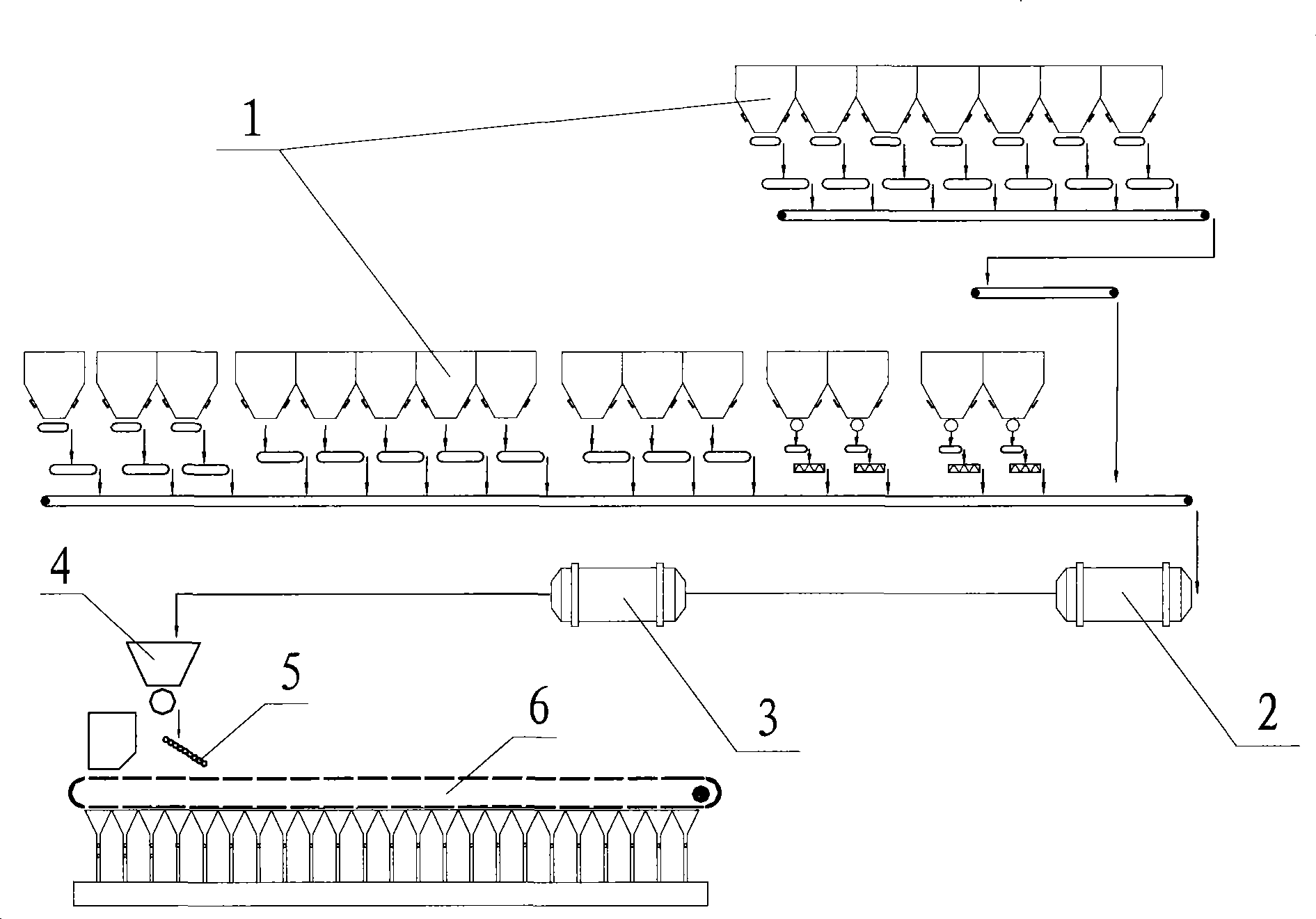 Material flow control apparatus and method for sintered batching ore storage bin