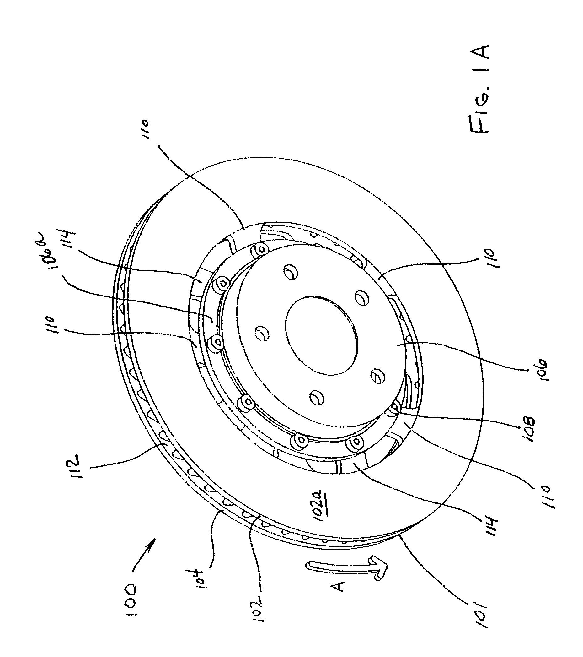 Center mount two piece brake rotor