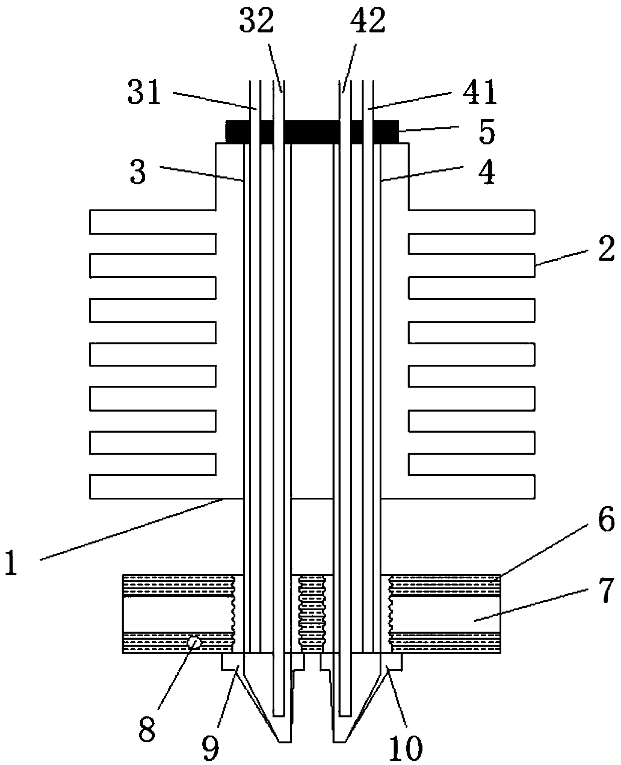 Self-heat-dissipation type 3D printing double nozzles