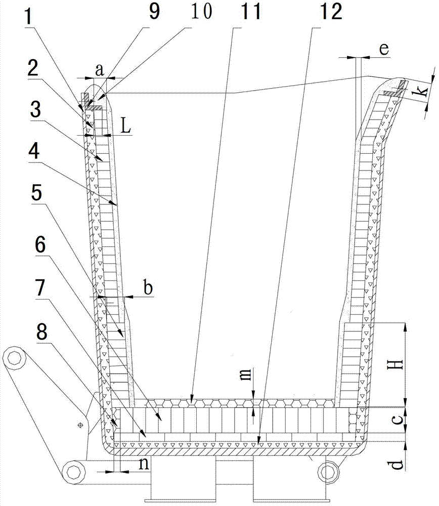 Ladle working liner and preparation method thereof