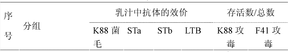 Fusion of multiple enterotoxin genes of escherichia coli and application thereof