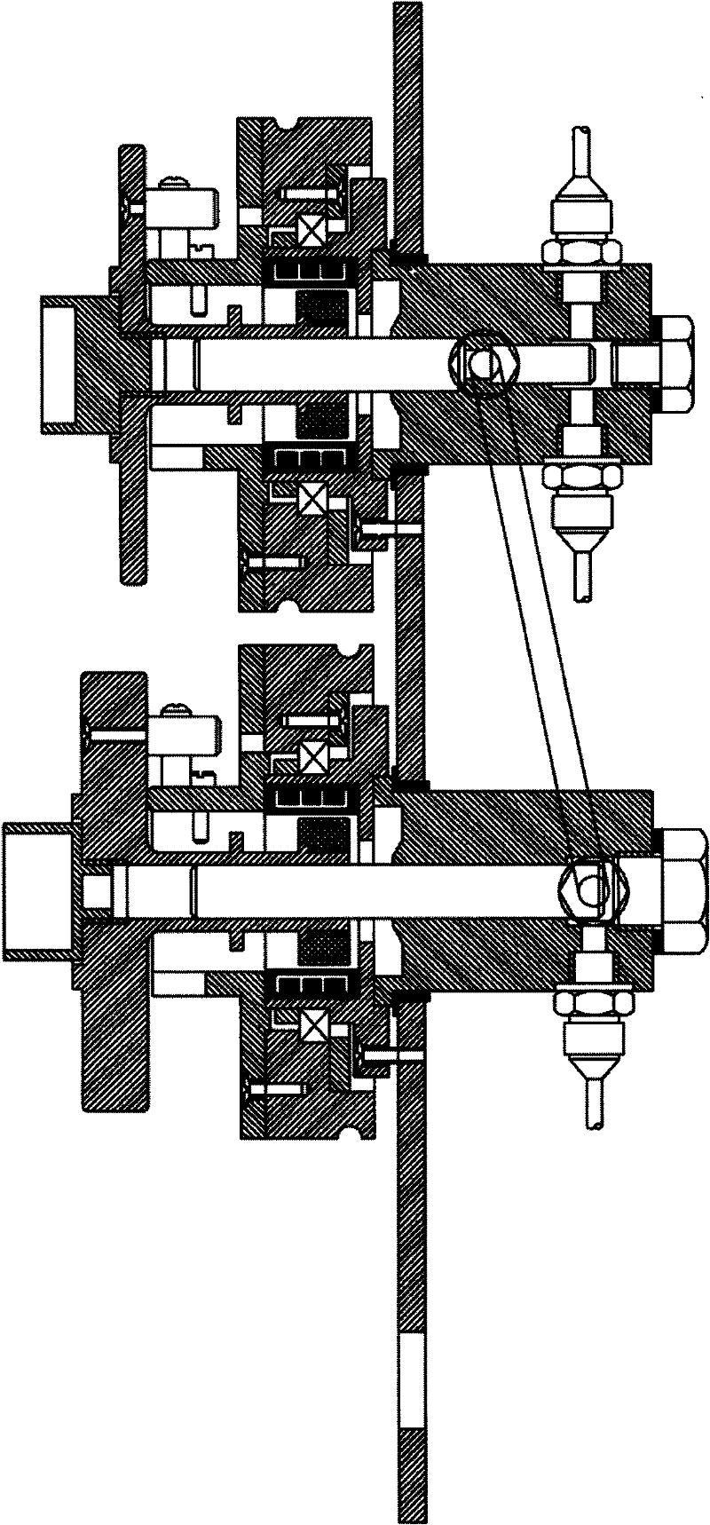 Double piston type pressure vacuum gauge