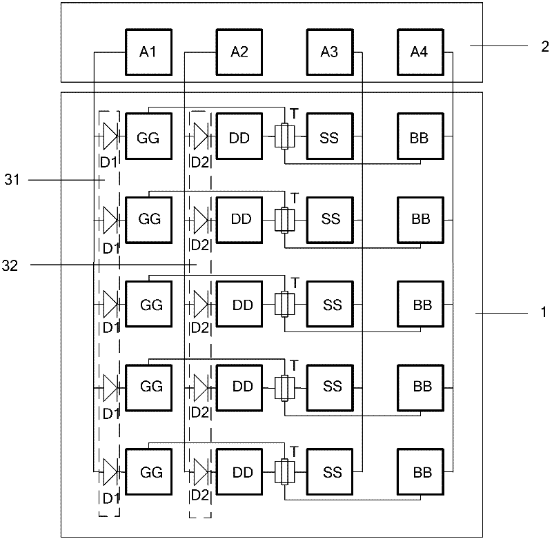 Testing structure and testing method for hot carrier effect of MOS (Metal Oxide Semiconductor) device